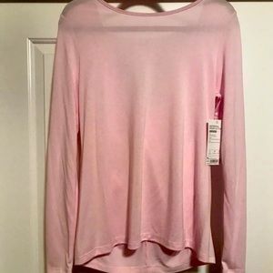 Baby pink Athleta waterfall long sleeve top. Size medium. Brand new with tags.